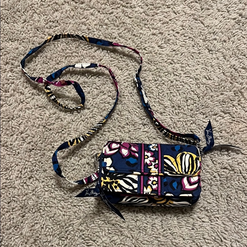 Vera Bradley Floral Crossbody Bag - Blue and Pink